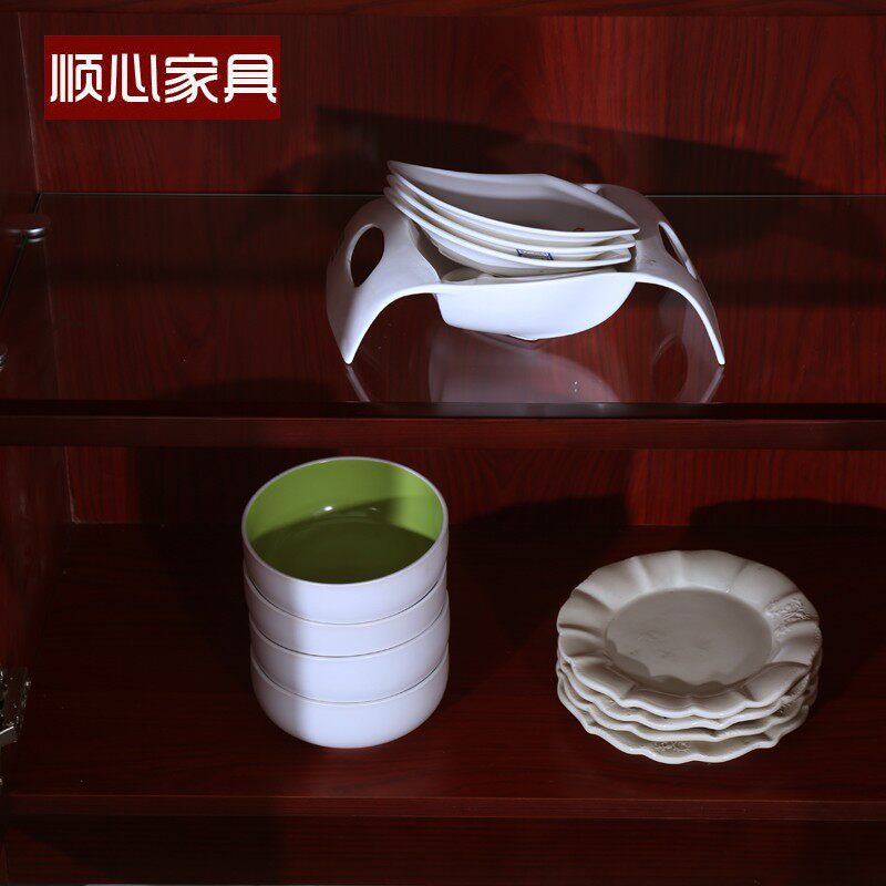 顺心家具新中式水曲柳高酒柜餐边柜酒柜一体靠墙实木客厅酒水柜