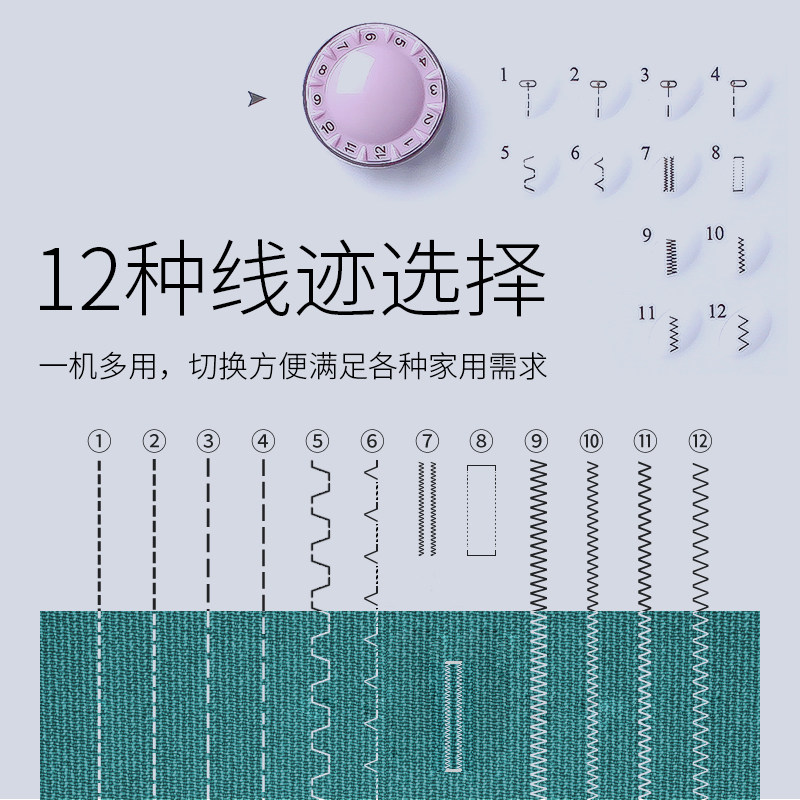 缝纫机家用电动小型台式多功能带锁边吃厚衣车迷你可携式全自动新