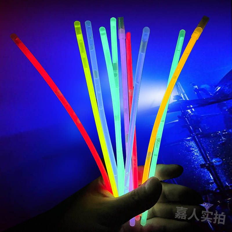 七彩萤光棒跳舞发光夜光玩具银光荧光棒