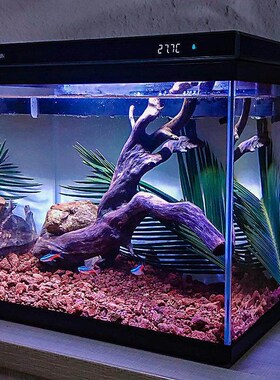 森森超白玻璃黑色小鱼缸客厅办公室桌面懒人养鱼家用水族箱金鱼缸