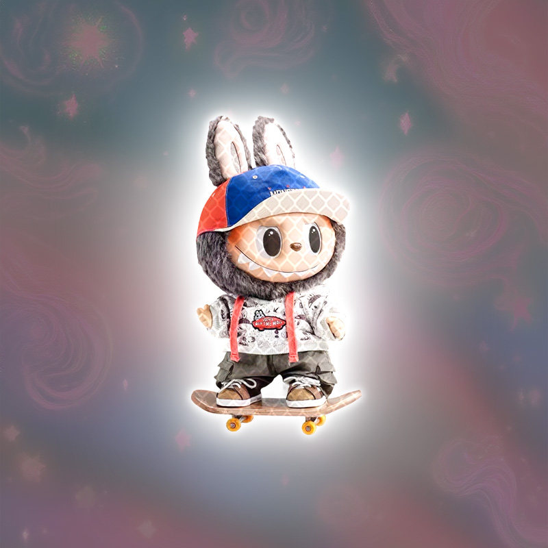 3M个性创意滑板-拉布布汽车窗贴纸电动车摩托车头盔装饰反光车贴