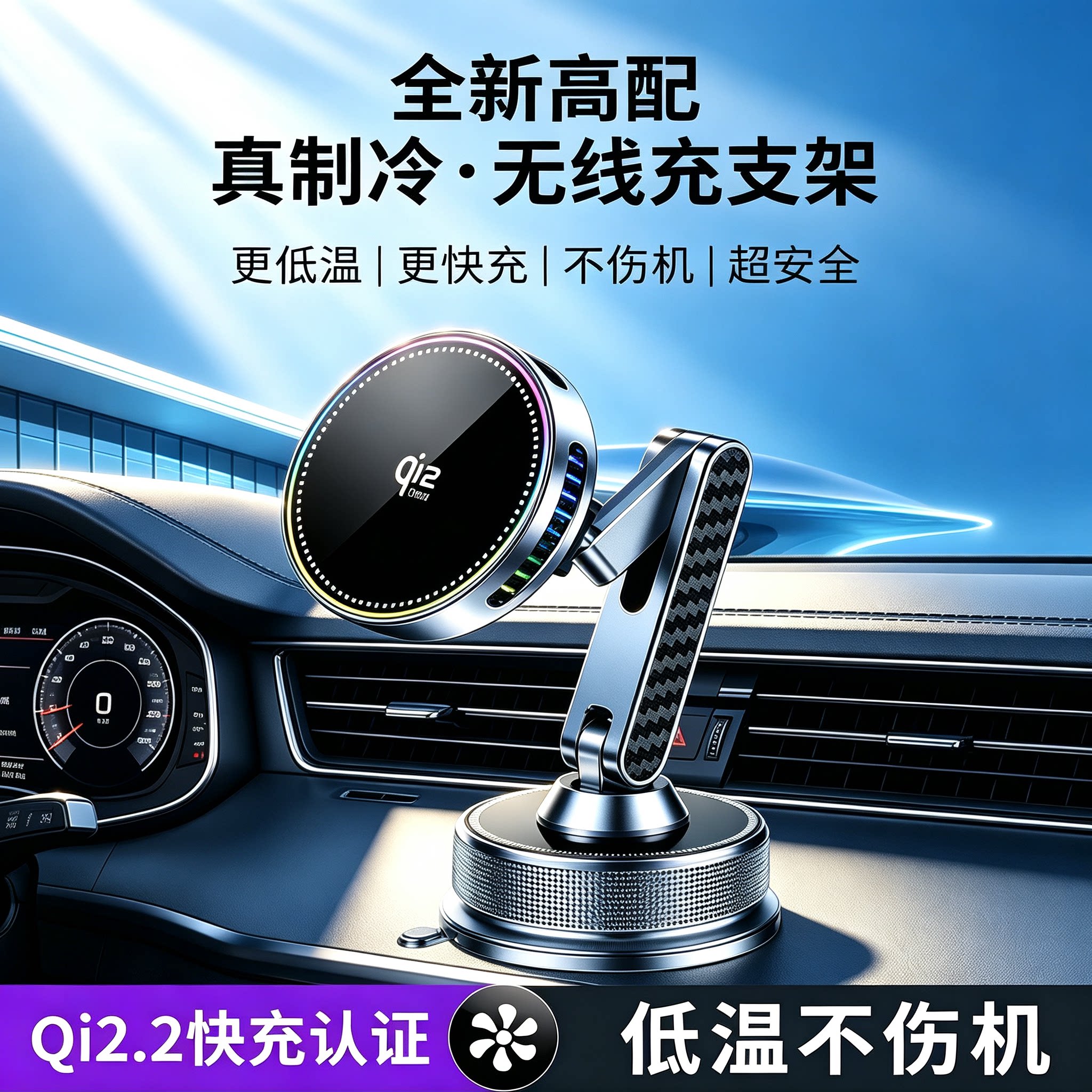 车载无线充电器手机支架汽车2026新款适用苹果qi2.2专用磁吸快充
