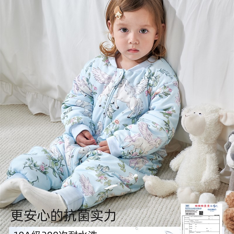 羊毛暖姜睡袋婴儿春秋冬款恒温宝宝分腿婴幼儿童防踢被四季通用
