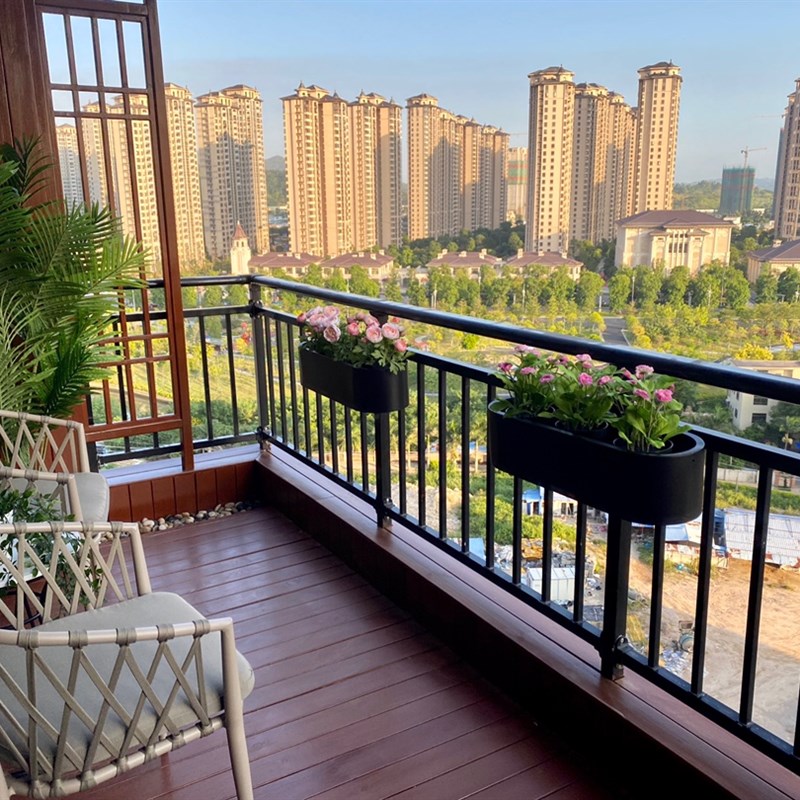 阳台花架室外露台壁挂架护栏悬挂花箱栏杆挂式绿植铁艺盆景置物架