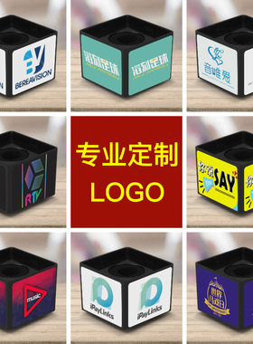 媒体街头采访亚克力套麦克风牌贴 话筒台标logo定制 广告牌标盒套