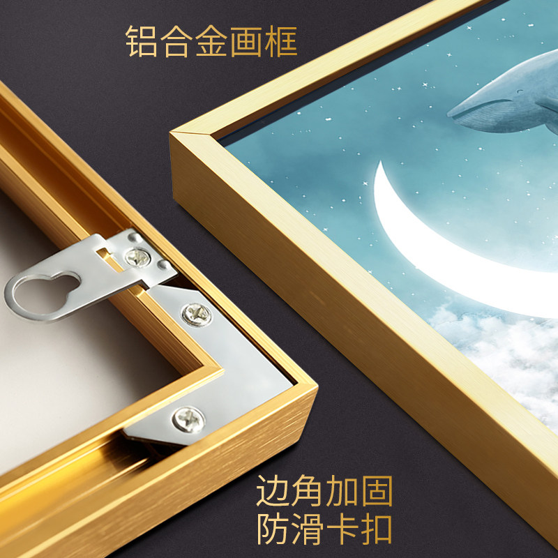 卧室床头卡通动漫动物装饰画儿童房温馨壁画可爱男孩女孩房间挂画