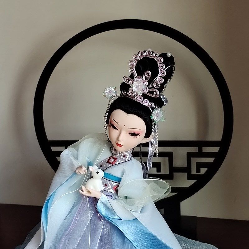 唐人坊绢人中国风古风娃娃手工艺品摆件北非遗产品新品嫦娥人偶