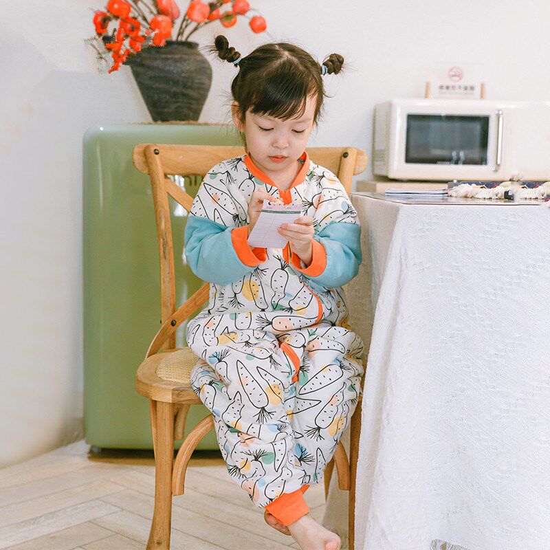 呼西贝恒温男女宝宝婴儿大童分腿睡袋春秋冬薄纯夹棉连体防踢被子