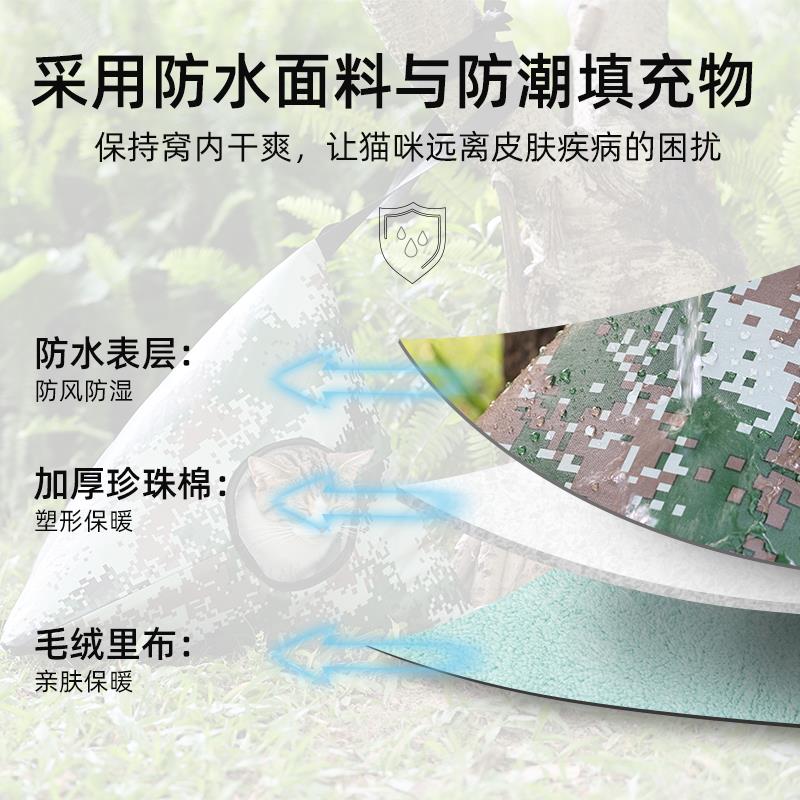 doglemi流浪猫洞穴窝户外防水防风防潮柔软舒适猫窝关爱流浪猫咪