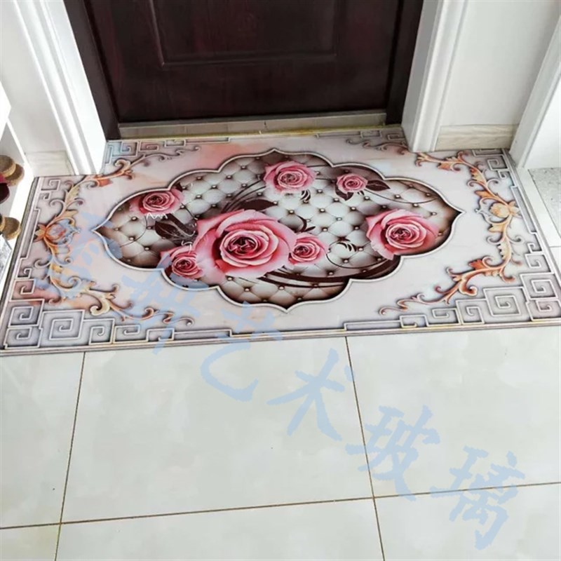 钢化玻璃 地垫 脚垫 地踏 脚踏 门垫 家用欧式免洗客厅门口入户门