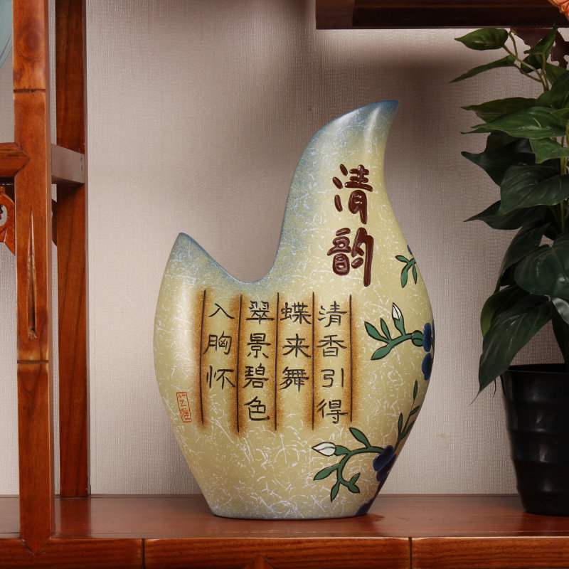 新中式陶瓷餐厅电视柜装饰品冰箱隔断橱柜展示酒柜茶叶架客厅摆件