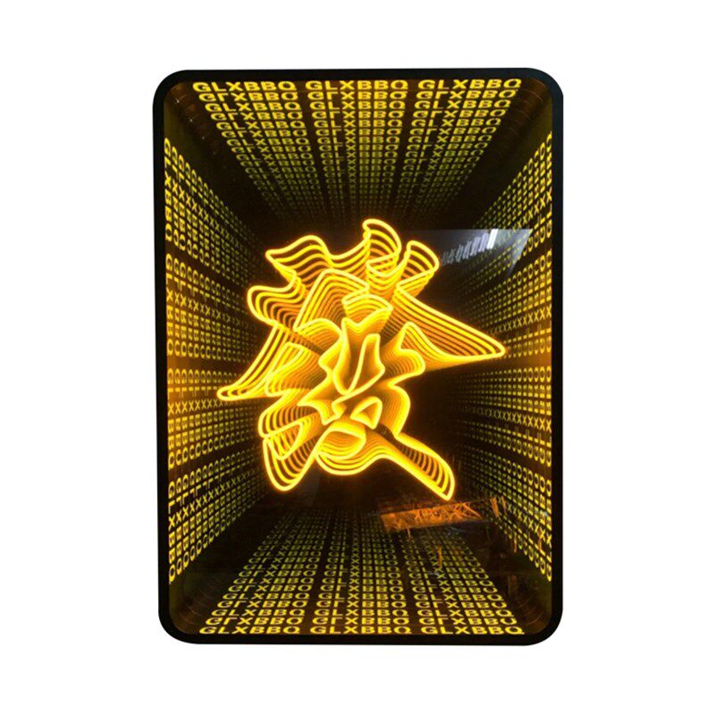 网红千层镜深渊镜发光字led招牌门头网红霓虹灯广告牌酒吧灯箱