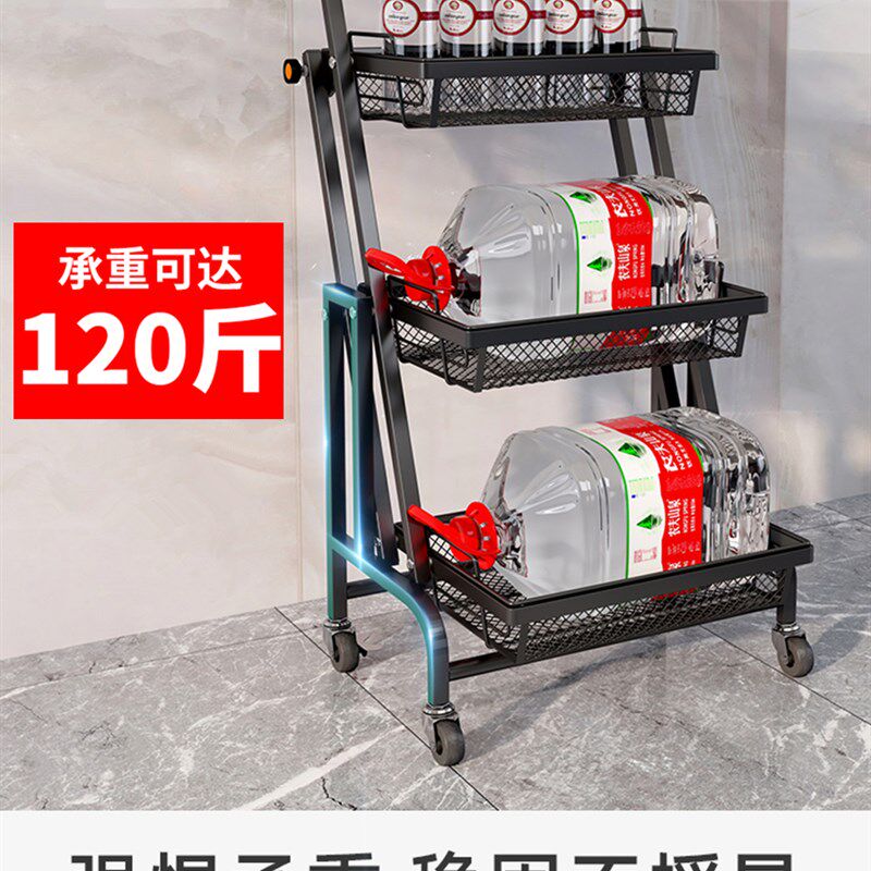 伸展小推车置物架可移动折叠带轮变形摆摊花架多肉平行展示收纳架