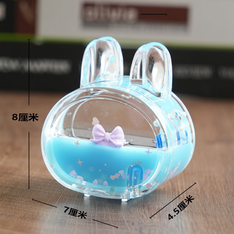 儿童卡通漂浮沙漏摆件南瓜车兔头创意油滴笔插液体流沙玩具摆件图片