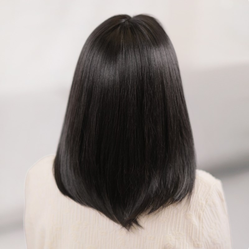 中老年女士妈妈款假发全头套女真人发夏季薄款时尚中长发可扎马尾