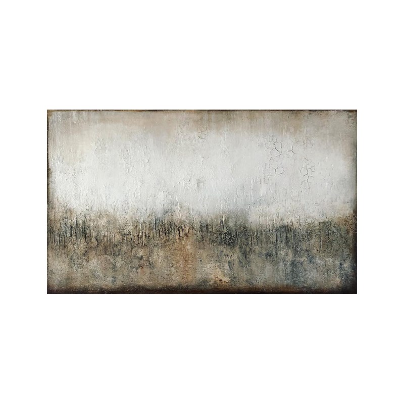 HW.ART手绘油画《青城》简约客厅装饰油画玄关抽象立体艺术装置画