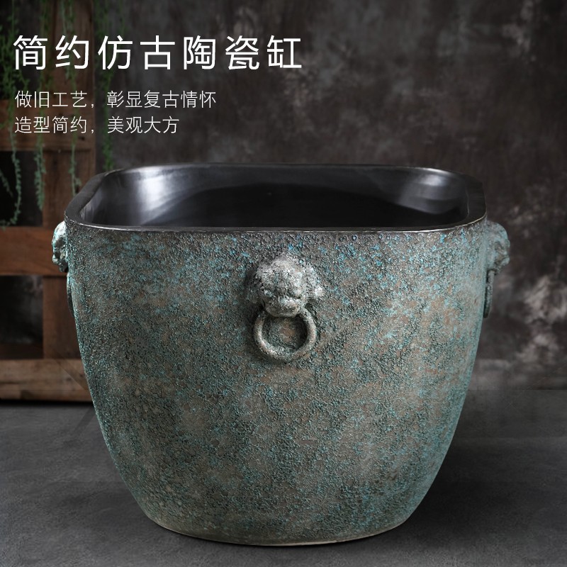 景德镇陶瓷鱼缸荷花缸睡莲缸荷花盆缸庭院大号方缸碗莲盆缸