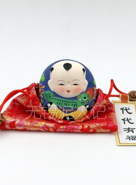 惠山泥人无锡特产代代有福喜摆件纯手工精品泥塑新年礼物装饰礼物