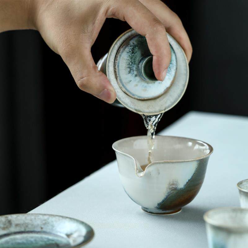 可养松针盖碗景德镇陶瓷三才泡茶碗茶杯单个功夫茶具大号防烫套装
