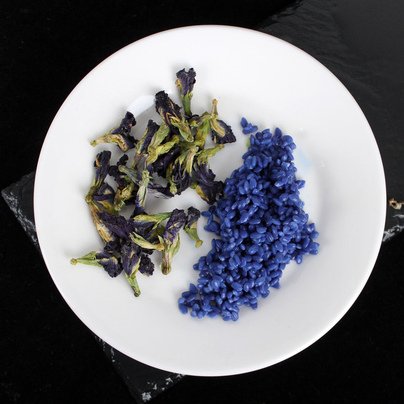 五彩米花米饭蓝蝴蝶蝶豆花纯植物染料500g花茶七彩花糯米彩色大米