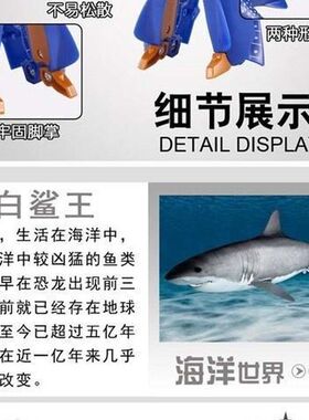 。珠海长隆纪念品 海洋王国玩具 同款鲨鱼海豚虎鲸 玩具变形机器