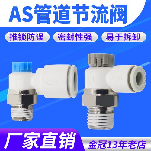 气动可调接头AS1201F-M5-04A节流阀气缸AS2201F调速02-06SA速度控