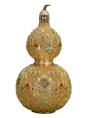 《花丝吉祥葫芦》客厅桌面铜葫芦摆件家居装饰品节V日礼物开业乔