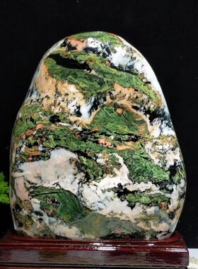 天然奇石青海七彩k石原石黄河石头国画石毛料家居客厅装饰摆件包