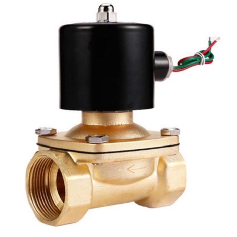 BOPU博普电磁阀常闭DN40铜电控开关水气阀2W400-40不发热2WBFR-40