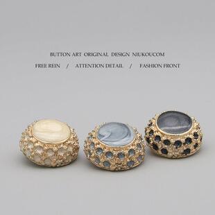 JIAHAO轻奢宫廷风金属纽扣女上衣外套毛衣扣粗花呢子大衣钮扣黑色