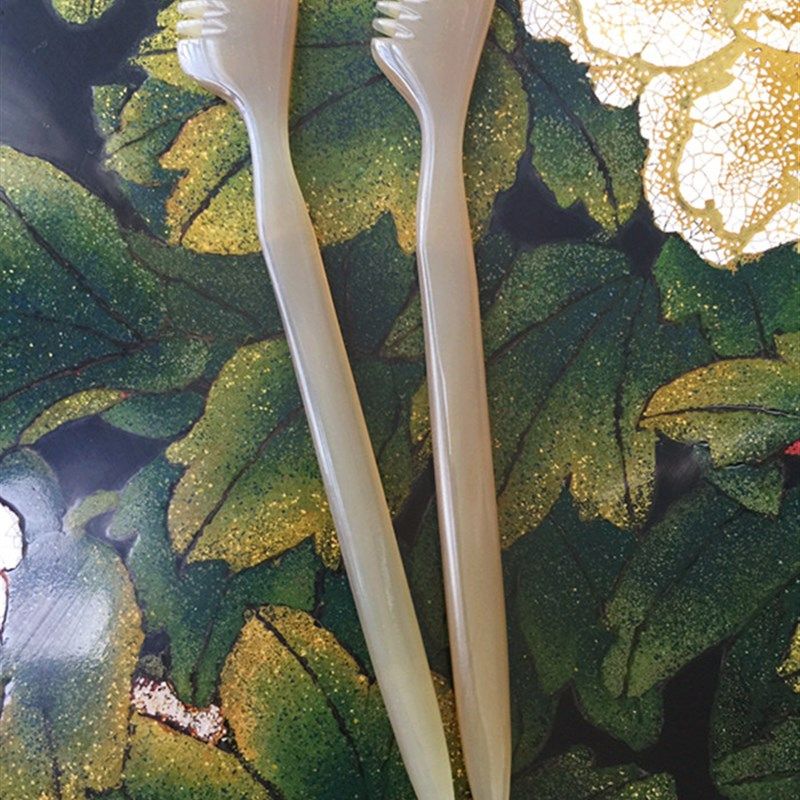 纯手工打造越南白水牛角拨筋棒,眼周脸部细节护理便携女娲梳子