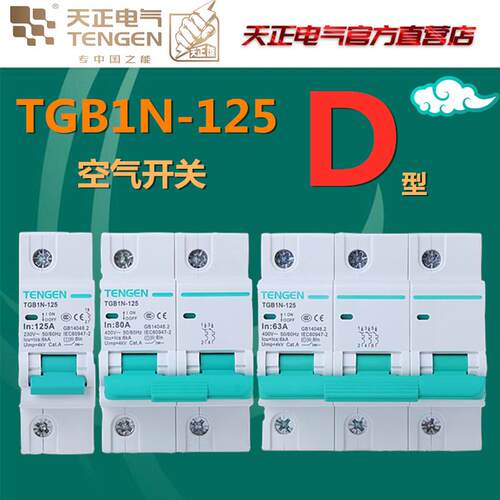 TENGEN天正 TGB1N-125空气开关 电动机动力型断路器 闸刀开关 D型