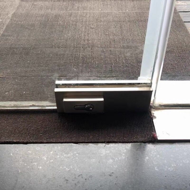 门锁防盗无框门门下夹玻璃门锁夹车位锁下夹锁烤漆通用型夹哑地下