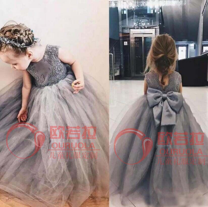 女中童宝宝长款婚纱礼服公主裙儿童大提琴小提琴演奏钢琴表演出服