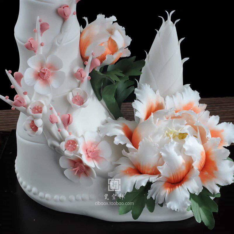 节节高 德化白瓷瓷花花卉植物摆件工艺品装饰品家居摆设创意礼品