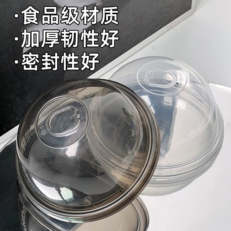 90口径注塑加厚球盖拱盖透明/黑色塑料防漏雪顶冰淇淋一次性杯盖