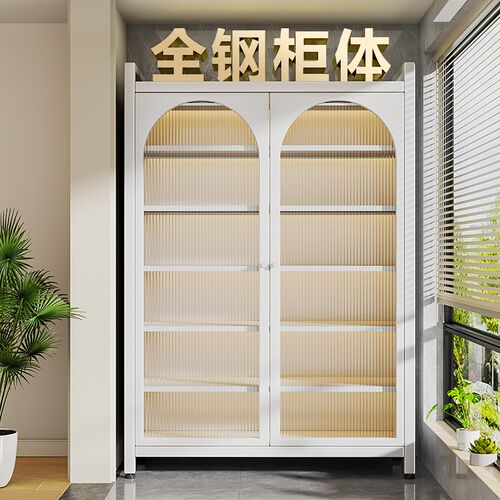 钢制阳台储物柜一体n防水防晒杂物衣柜落地书柜置物架铁皮收纳柜