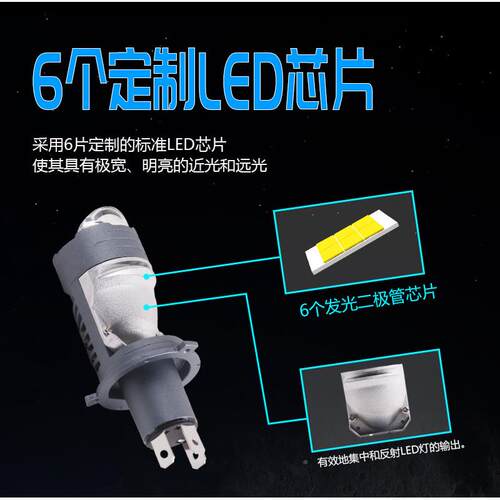 三为车瓦灯H4阵迷灯你小透镜52高亮矩新品三为H4车透镜