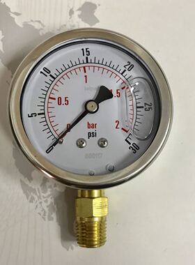 油压表 30psi 2bar 61-68mm npt1/4 压力表 径向 充液型 NY63