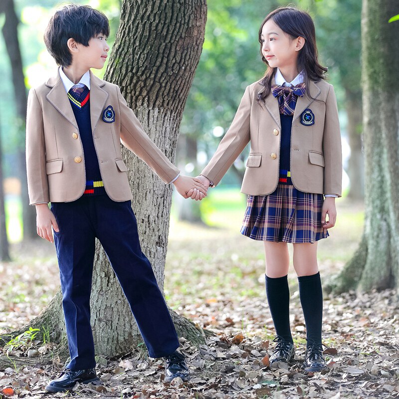 英伦学院风儿童西装校服小学生套装秋冬装新款幼儿园服日韩风制服