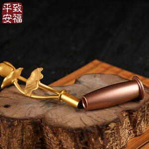 致福平安日式供花纯铜花瓶供花3束供奉