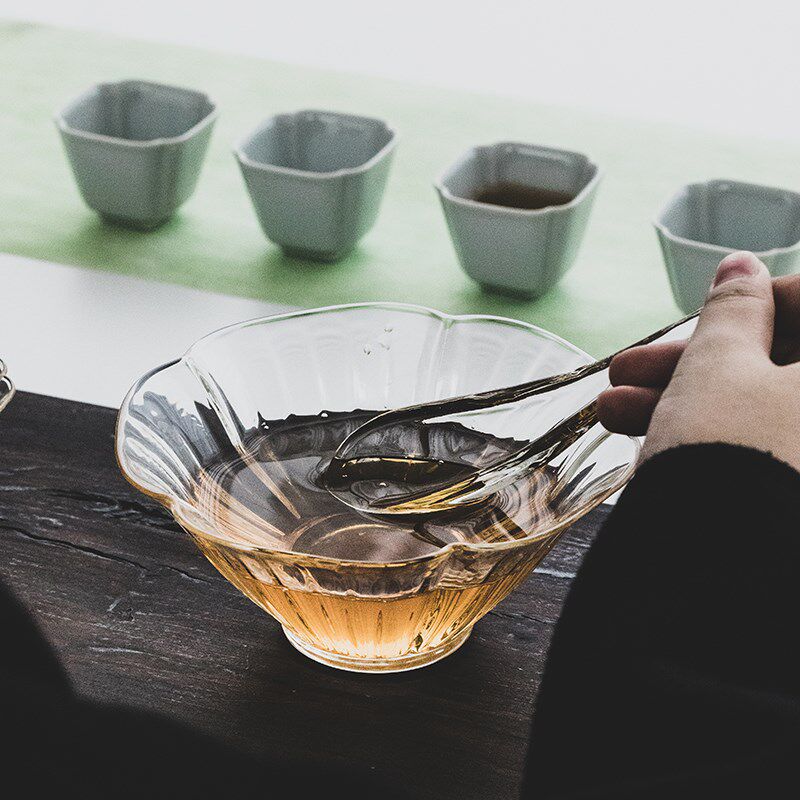 器想茶谈泡茶碗斗笠耐热玻璃干泡碗大号绿茶冷泡手工家用功夫茶具