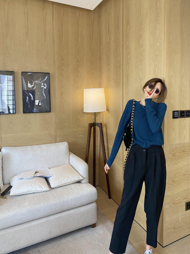 大码女装胖妹妹mm加厚西装哈伦直筒秋冬高腰宽松显瘦烟管裤200斤