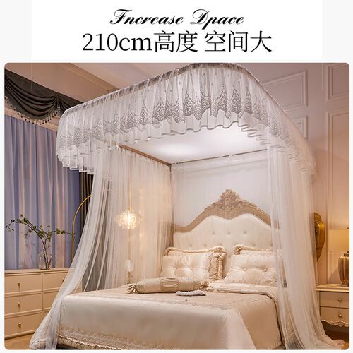公主风蚊帐家用强遮光床帘一体式2026新款防尘防摔蒙古包网红床幔