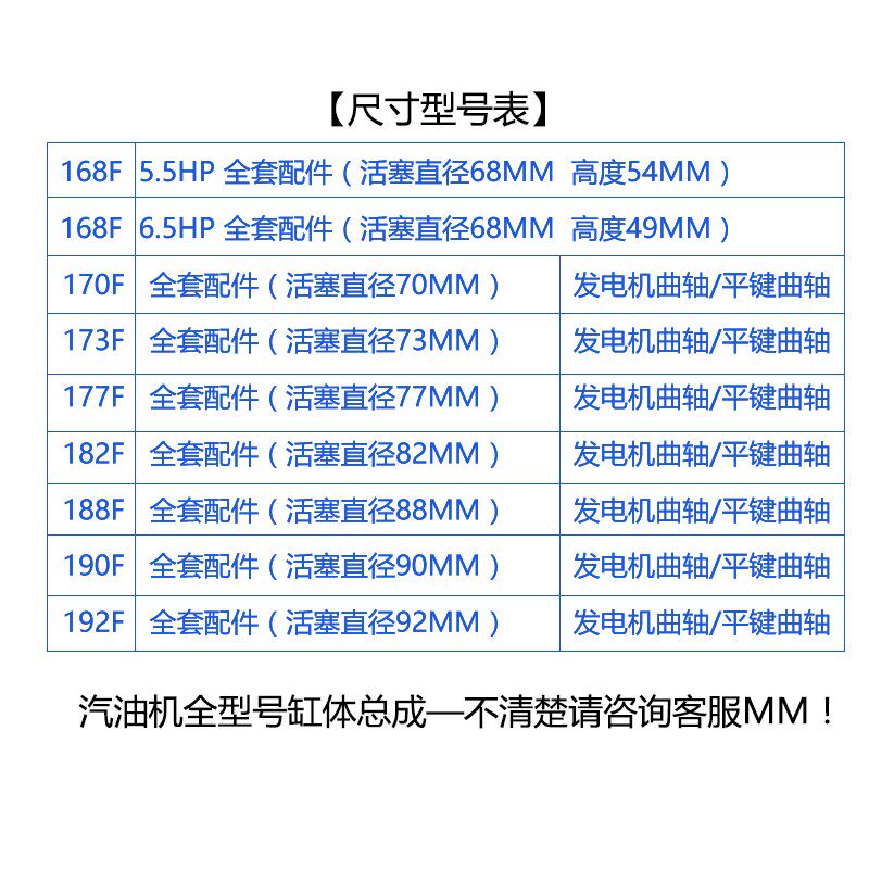 汽油发电机曲轴箱体总成缸体缸套活塞环连杆168F手动改电启动配件