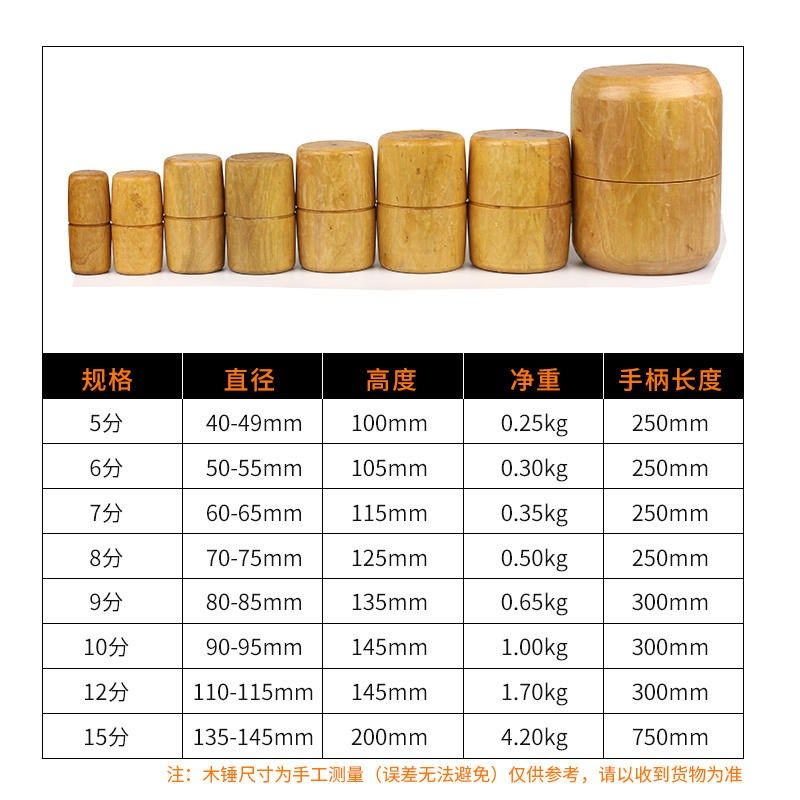 木榔头圆头木锤实木大槌子家用按摩小木锤耐用装配拆卸工具手工