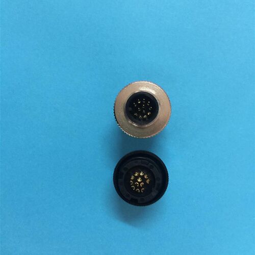 标准式新款供应M12传感器连接器焊接12芯针孔式 航空插头弯直12P