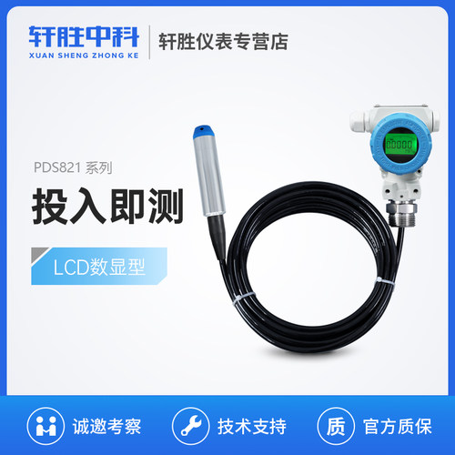 PDS821 投入式液位变送器4-20mA/RS485 数显液位变送器 感测器