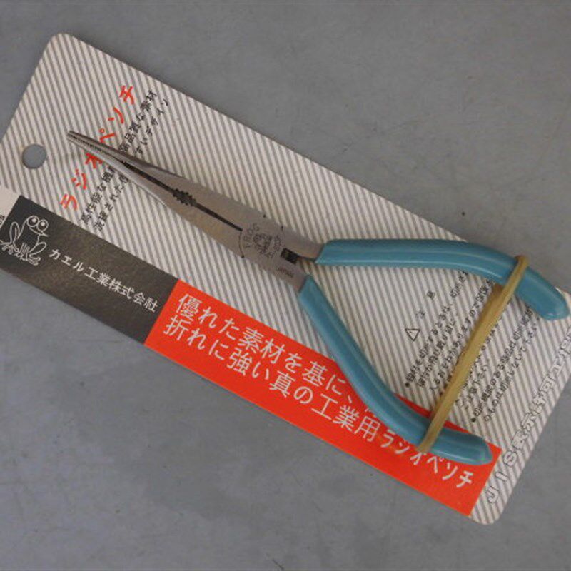 原装进口老货日本蛙印牌弯嘴钳6寸150mm曲嘴尖头钳子精密电子钳