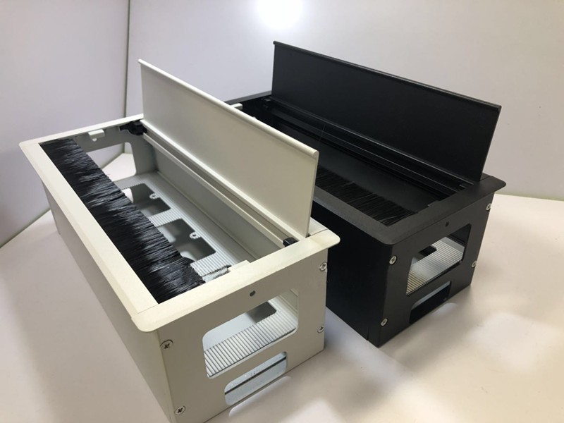 多媒体桌面插座带毛刷 多功能信息接线盒 翻盖隐藏式会议桌插座